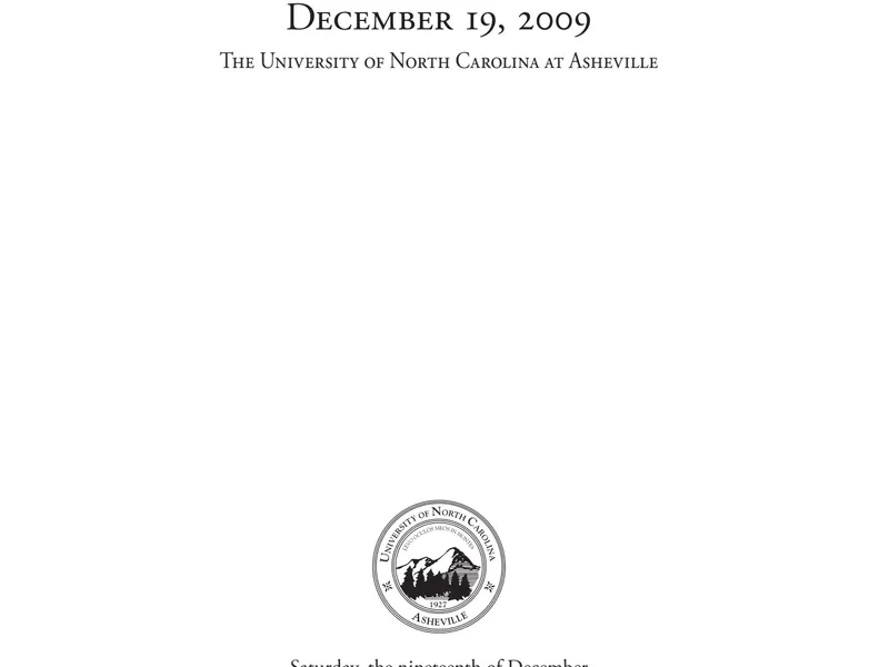 December 2009 Commencement